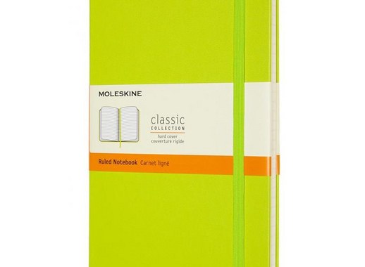 Блокнот Moleskine Classic Large A5 120 листов в линейку салатовый на сшивке (130x210 мм)